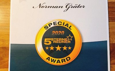 Norman Gräter wiederholt als erstklassiger Redner für Firmenevents ausgezeichnet