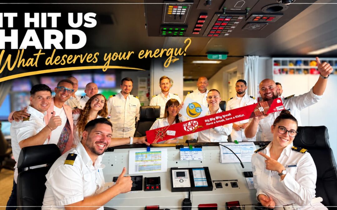Norman Gräter with the bridge team during a cruise – a story about energy, recovery and choosing what deserves your energy
